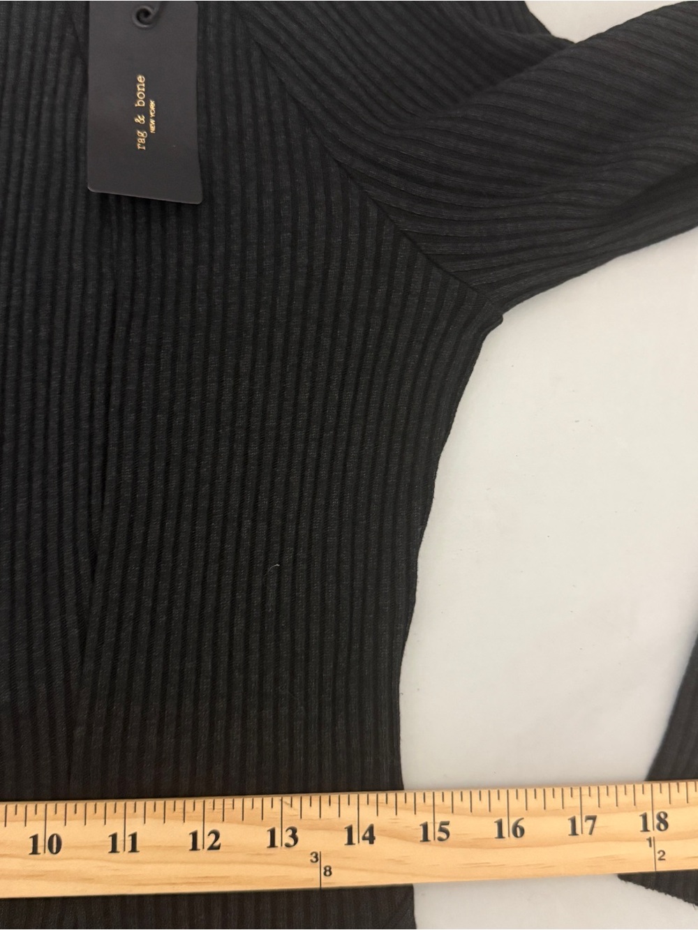 Rag & Bone Long-Sleeve Echo Ribbed Wool Midi Dress New Quiet Luxury Timeless - Picture 6 of 13